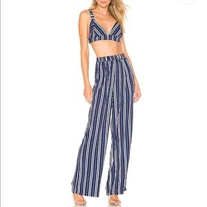 Superdown “Jaclyn Two Piece Set” in navy stripes